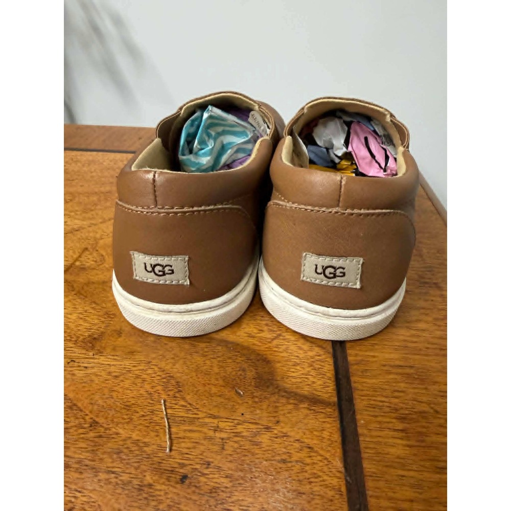 UGG Jass Chestnut Leather Slip On Sneakers Womens 8 Brown Low Top Shoes 1102292 - Picture 6 of 9